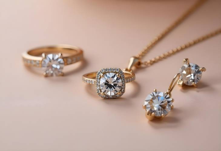 Chic Diamond Jewelry Set Rings, Necklaces, and Earrings